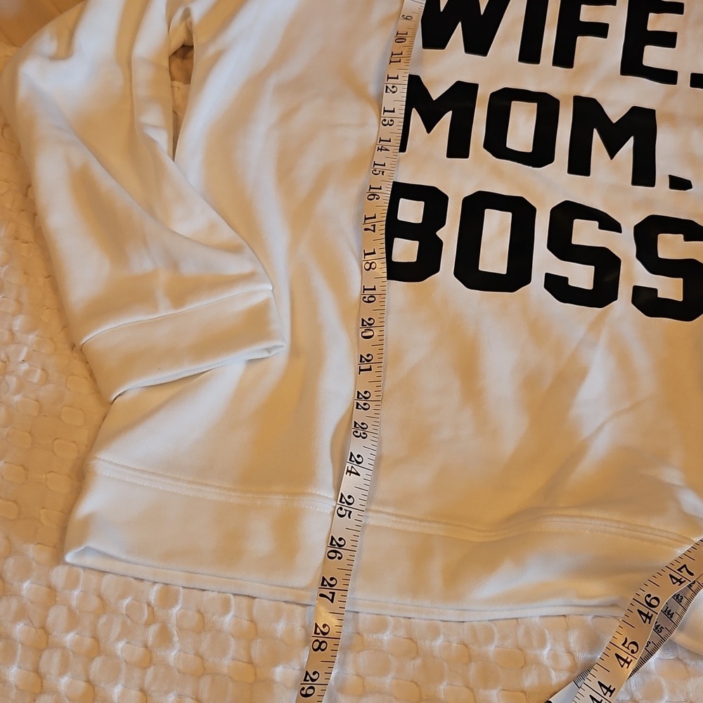White Sweatshirt with Bold Text - Picture 3 of 6